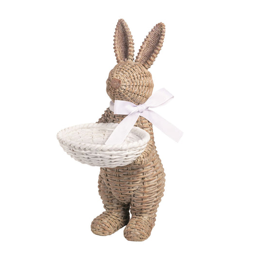 Woven Resin Bunny Tray Sitter