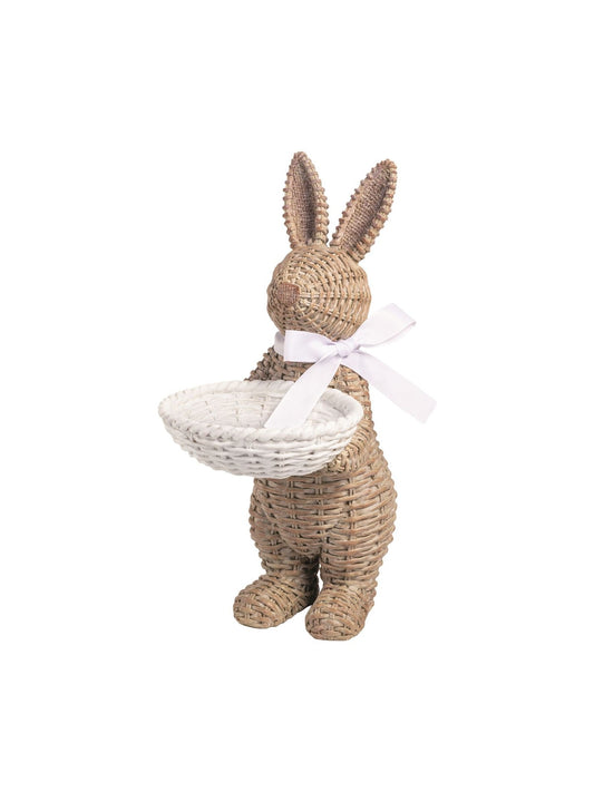 Woven Resin Bunny Tray Sitter