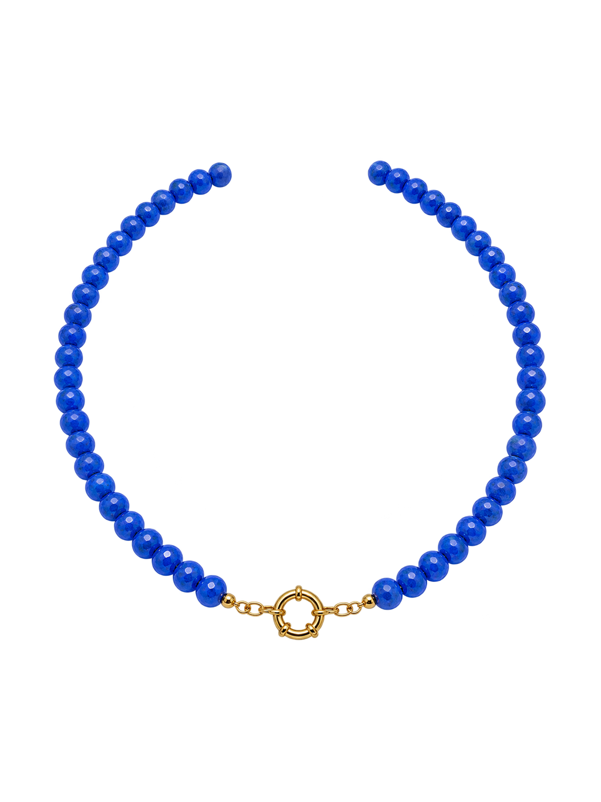 Royal/ Red Sailor Clasp Glass Beaded Necklace