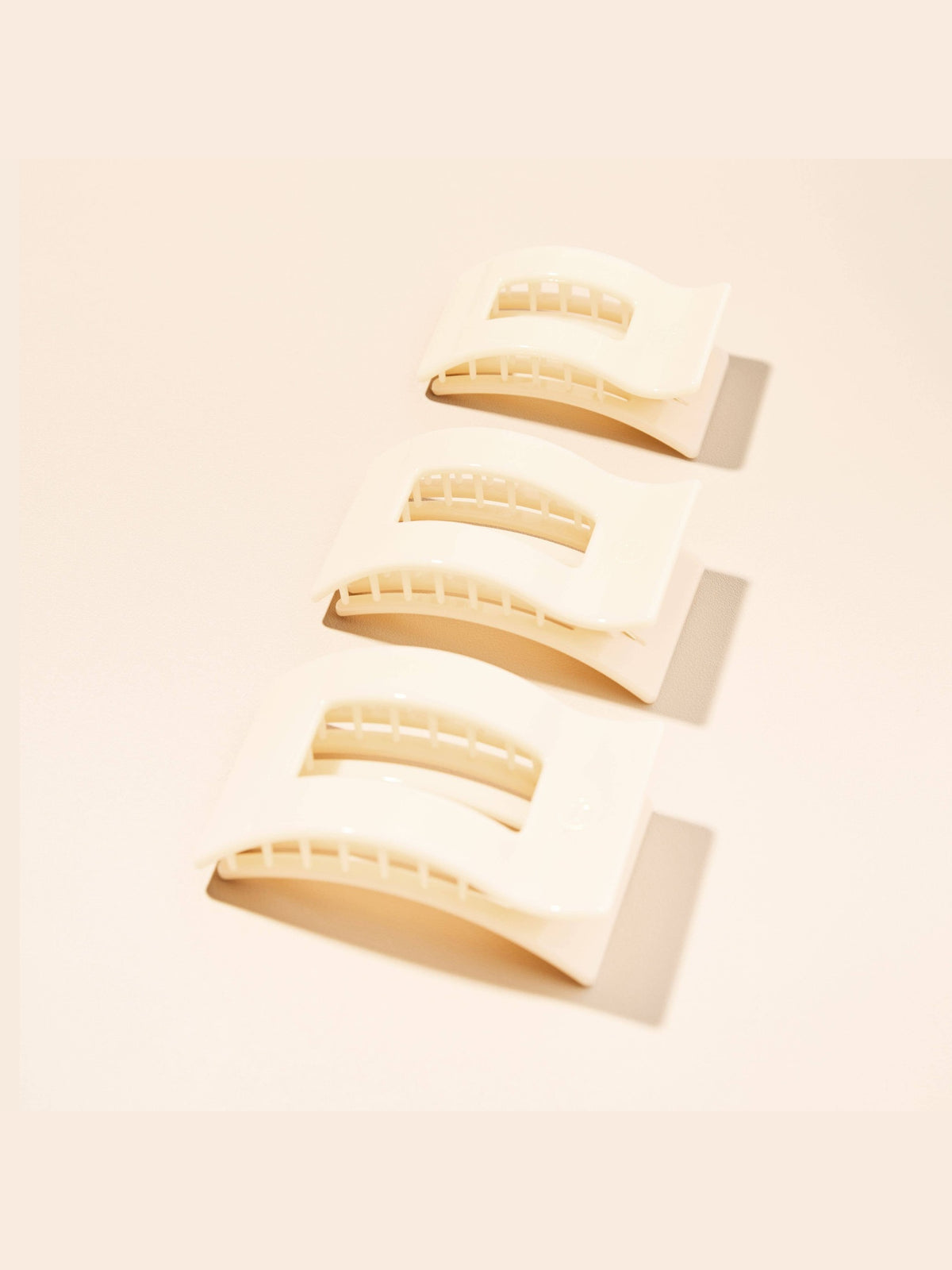 Flat Rectangle Hair Clip | Small | Almond Beige