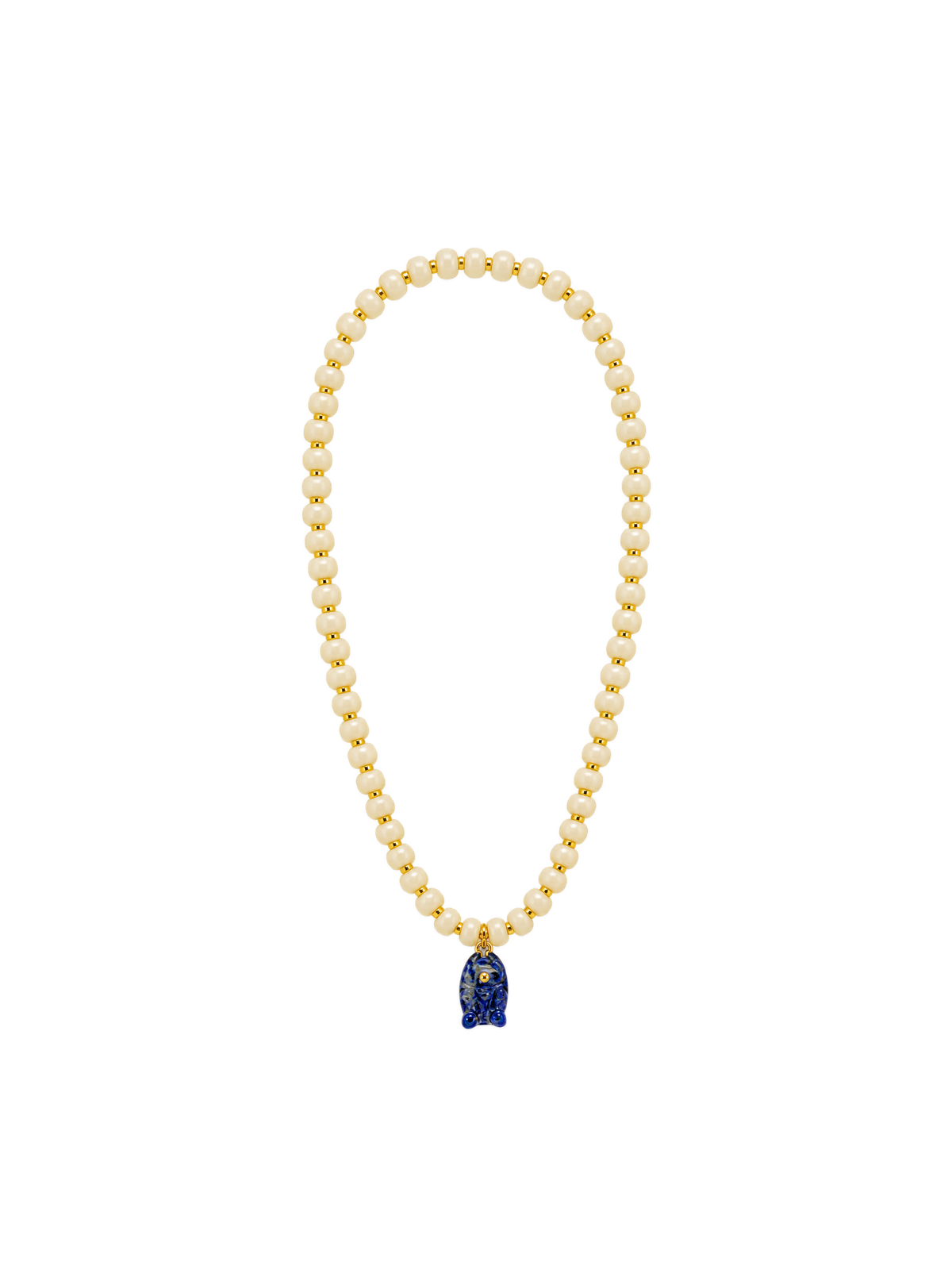 Glass Beaded Fish Pendant Necklace