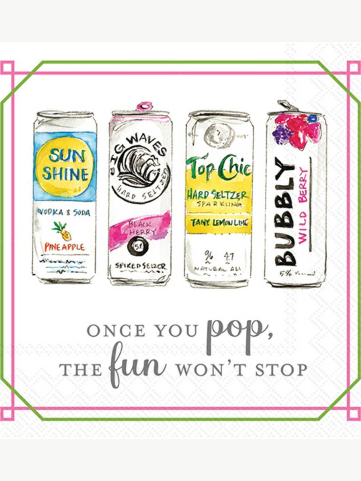 Paper Cocktail Napkins Pack of 20 Once You Pop