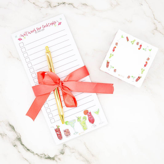 Cocktails Note Cube White/Multi 3x3