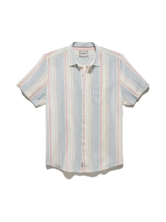 Brent SS Stripe Linen Blend Shirt