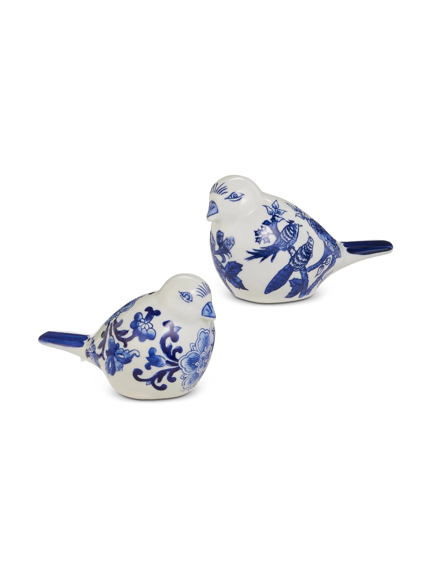 7.5" Blue and White Chinoiserie Birds