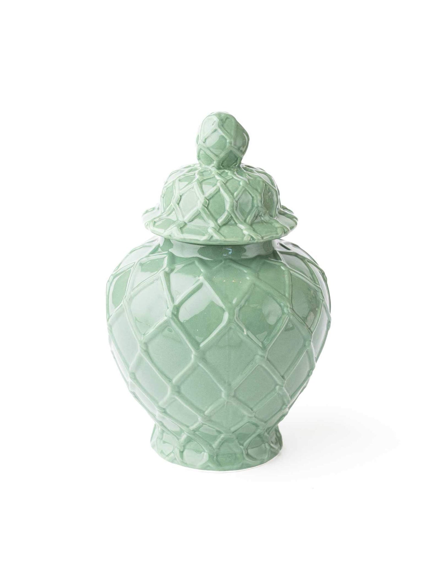 Green Textured Ginger Jar - Large