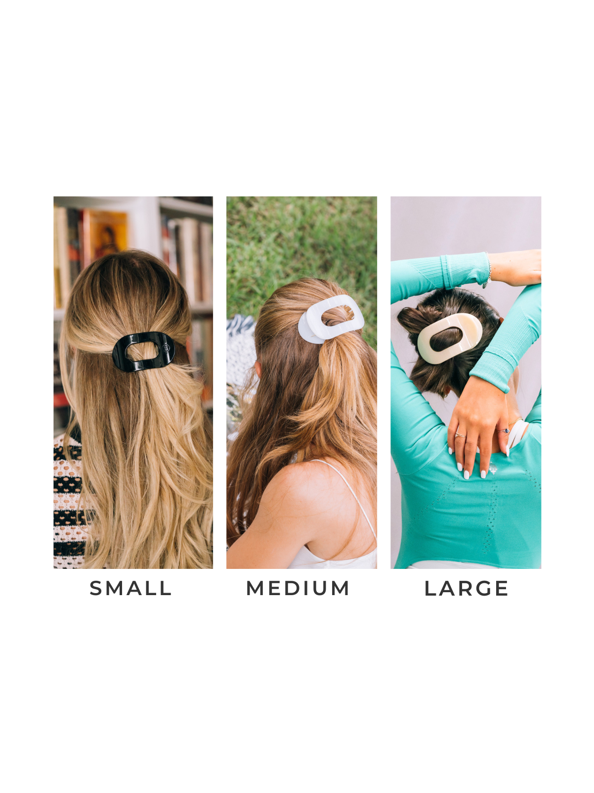 Round Flat Hair Clip | Small | Jet Black