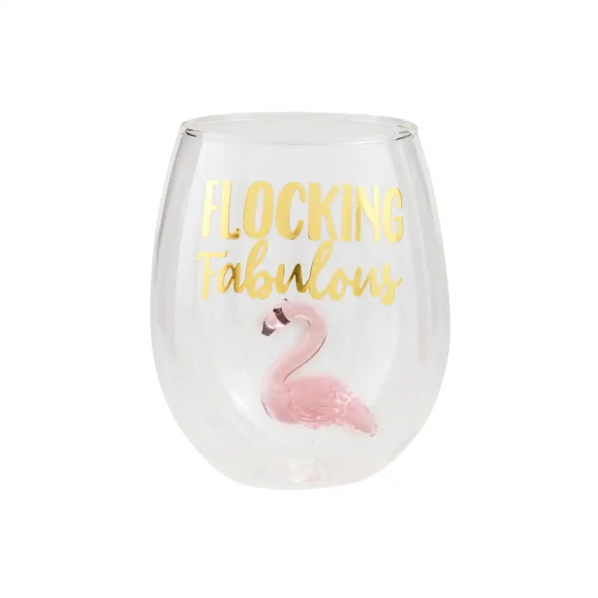Flocking Fabulous Stemless Wine Glass