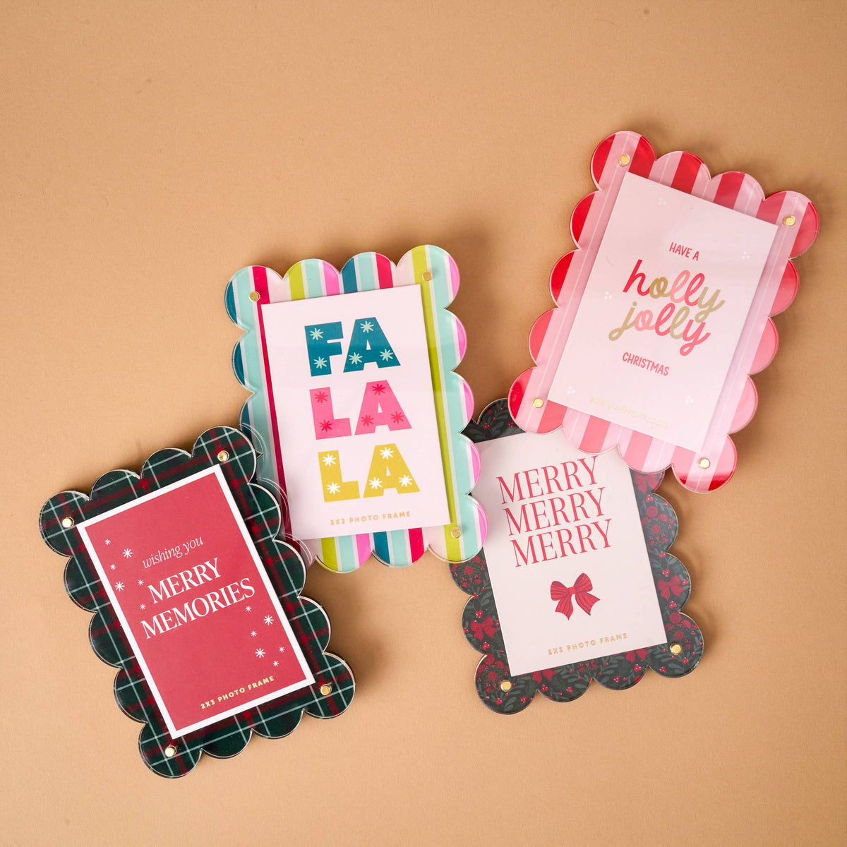 Mini Acrylic Picture Frame Magnet-Fa La La