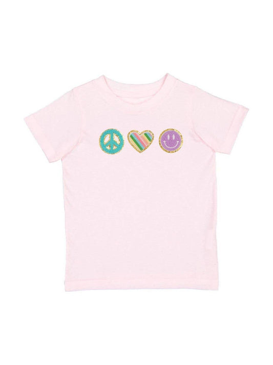 Peace, Love, Smile Short Sleeve T-Shirt - Kids Spring Tee