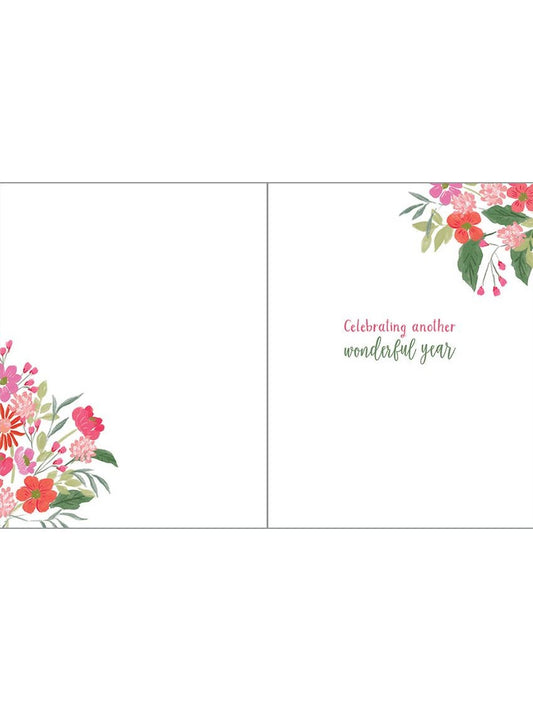 Anniversary Greeting Card - Charming Flower Vase