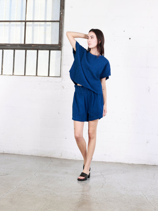Theo Fitted Poncho - Navy