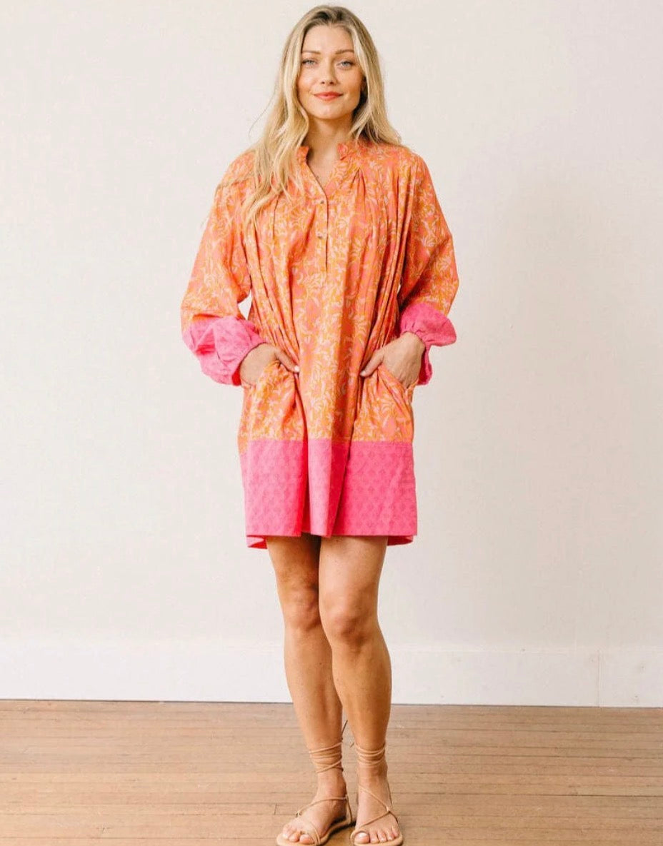 Pink Folk Floral Lilly Dress