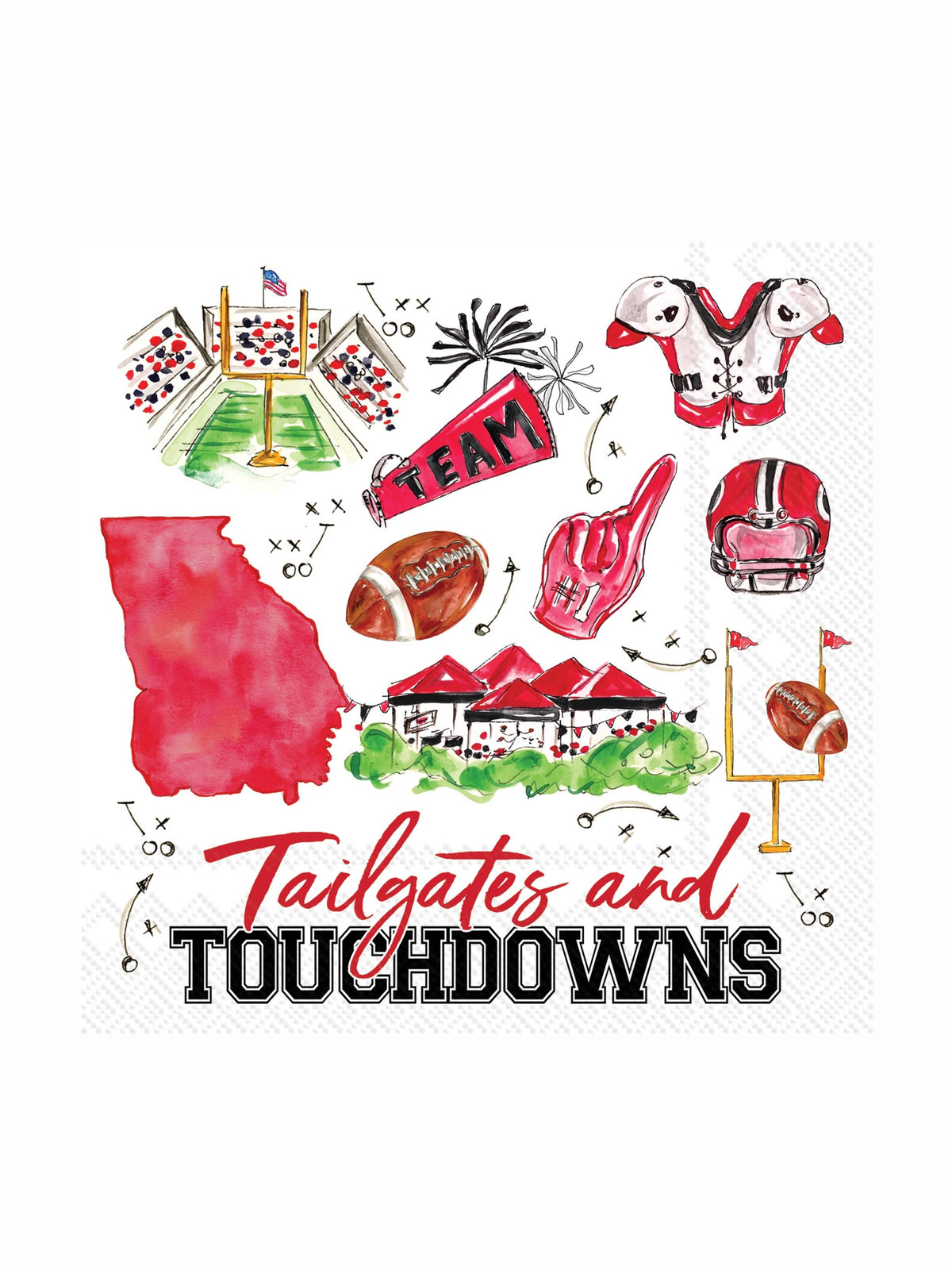 Paper Cocktail Napkins 20 Ct Athens Ga Pep Rally