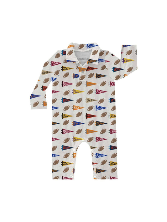 Varsity Football Flags - LS Polo Romper
