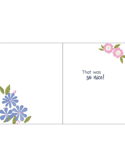 Thank You Greeting Card - Floral on Navy