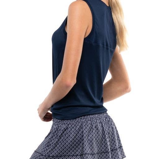 Women's Twist Front Athleisure Tank - Midnight Navy