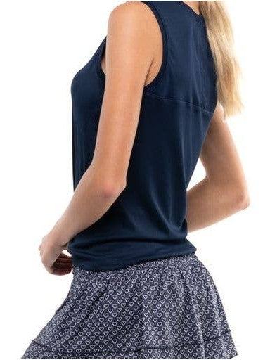Women's Twist Front Athleisure Tank - Midnight Navy