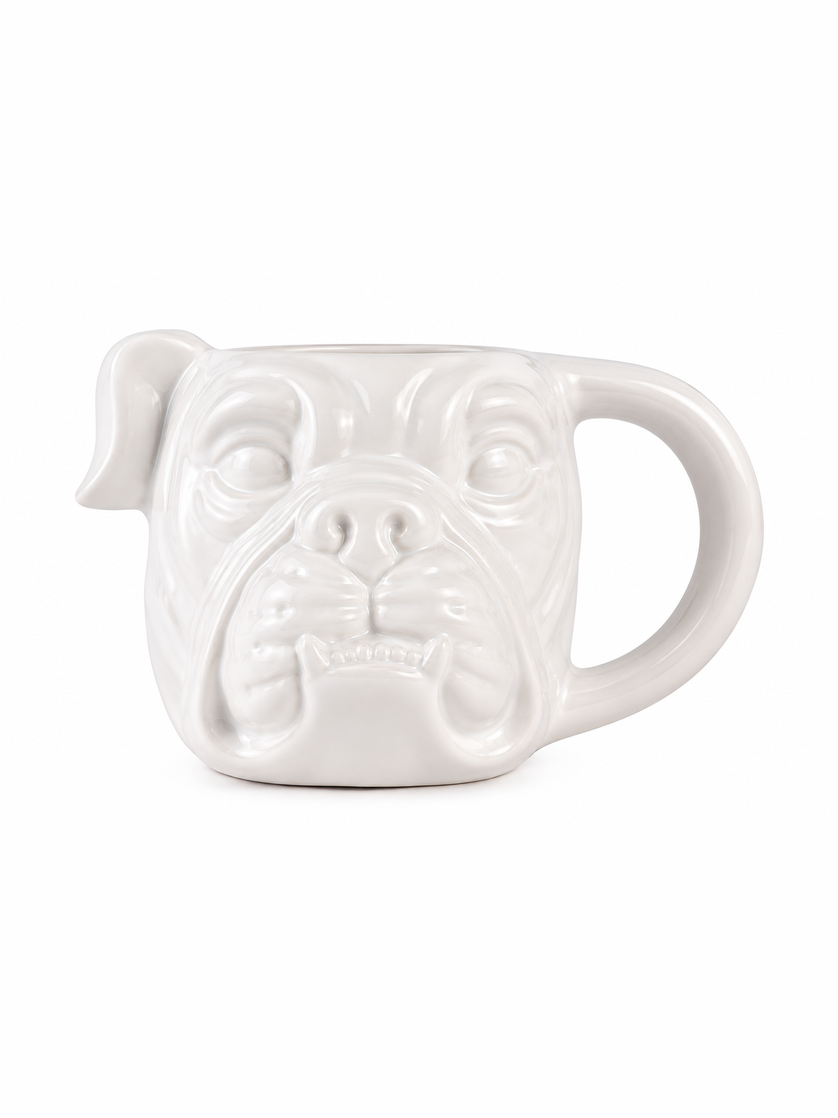 Bulldog Shaped Mug White 16oz