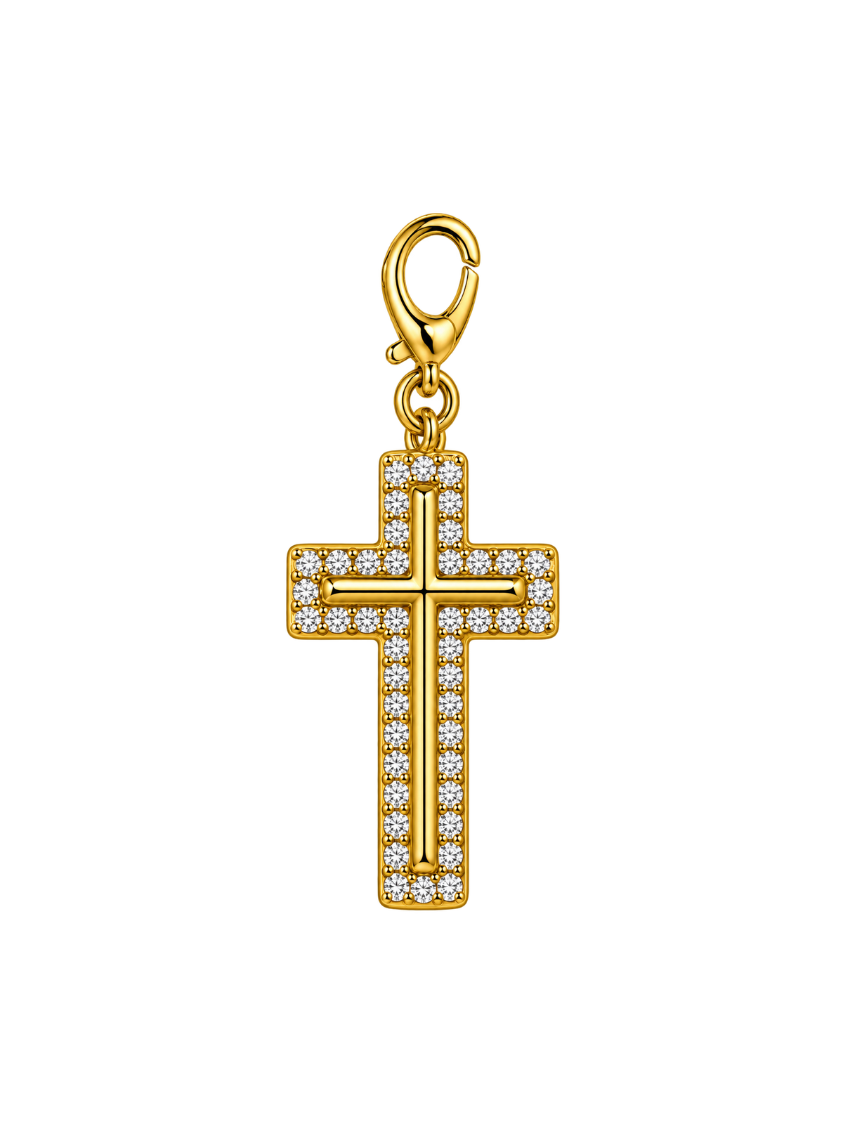 Crystal Border Cross Charm