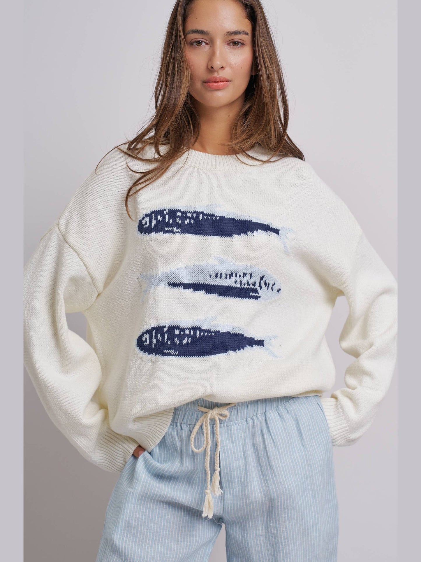 Seaside Sardine Knit Sweater