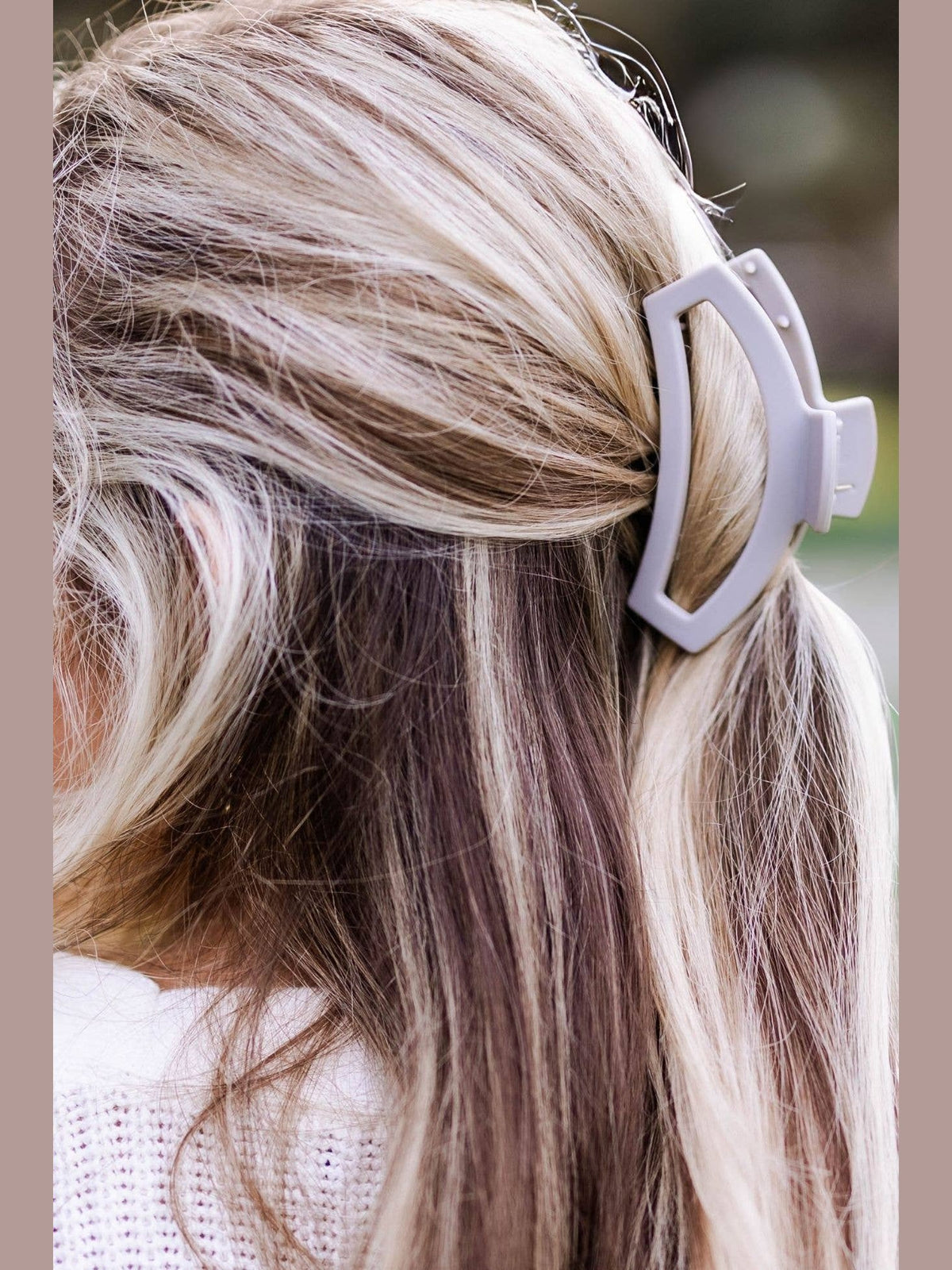 Open Hair Clip | Med. | Silver Flames
