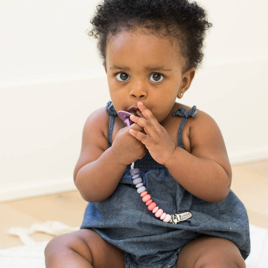Pink Multicolor Pacifier Clip