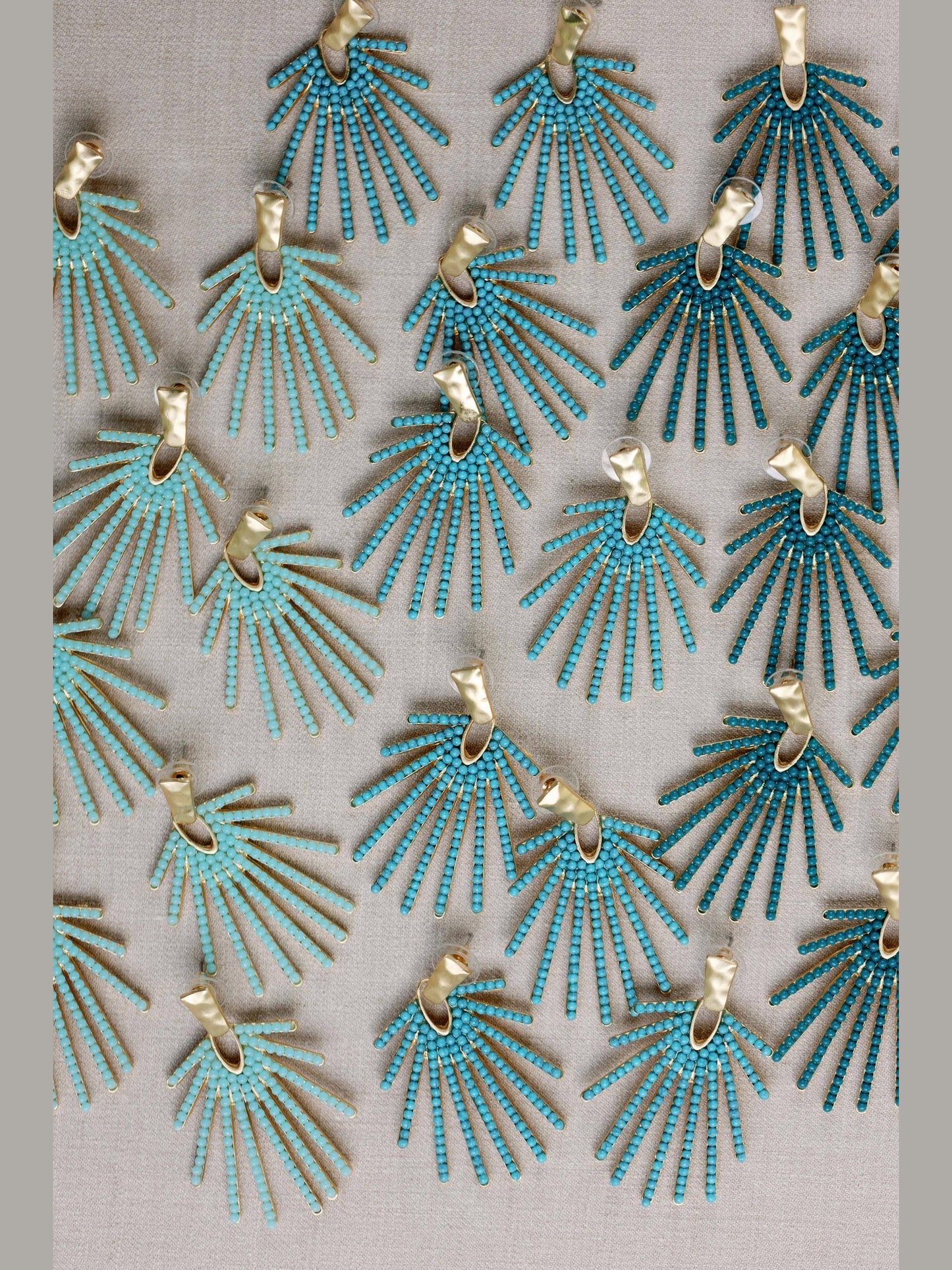 Turquoise Sunburst Statement Drop Earrings
