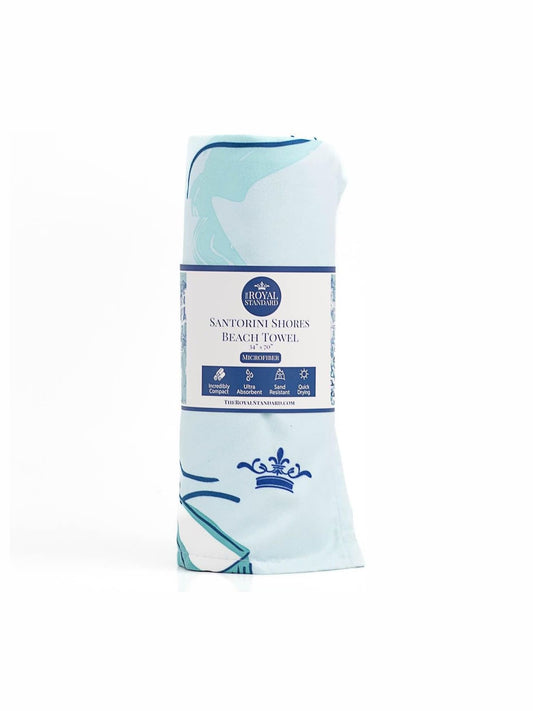 Santorini Shores Beach Towel Aruba Blue