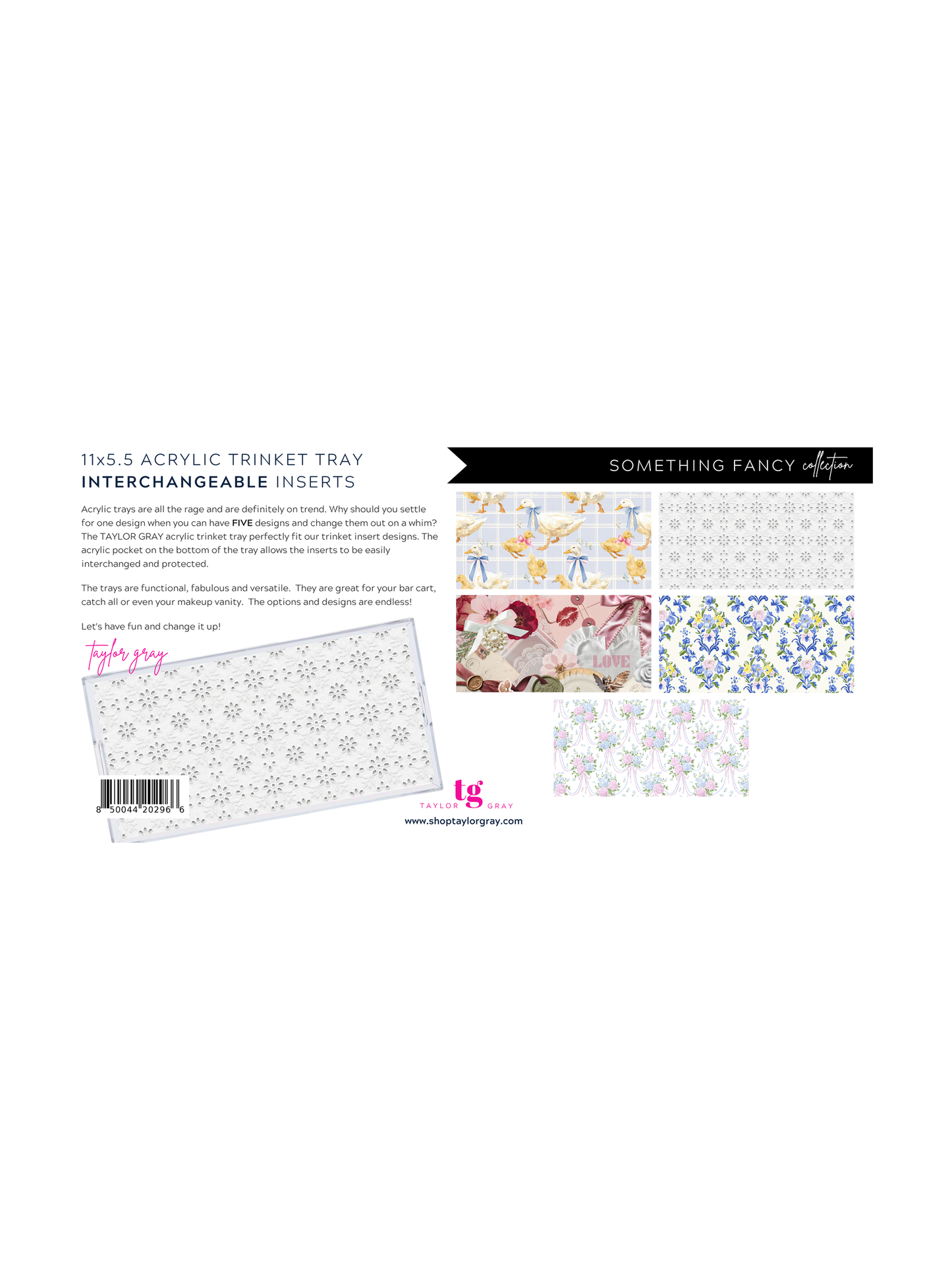 5.5x11 SOMETHING FANCY trinket tray insert set of 5