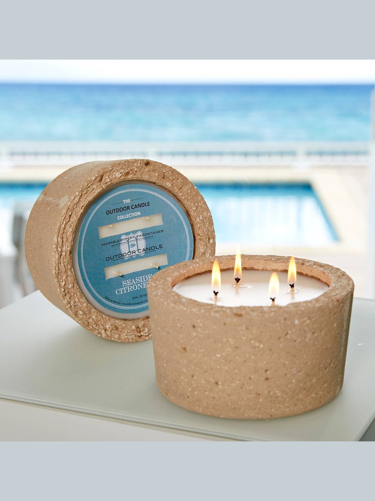 Citronella Seaside Outdoor Concrete Candle 32oz.