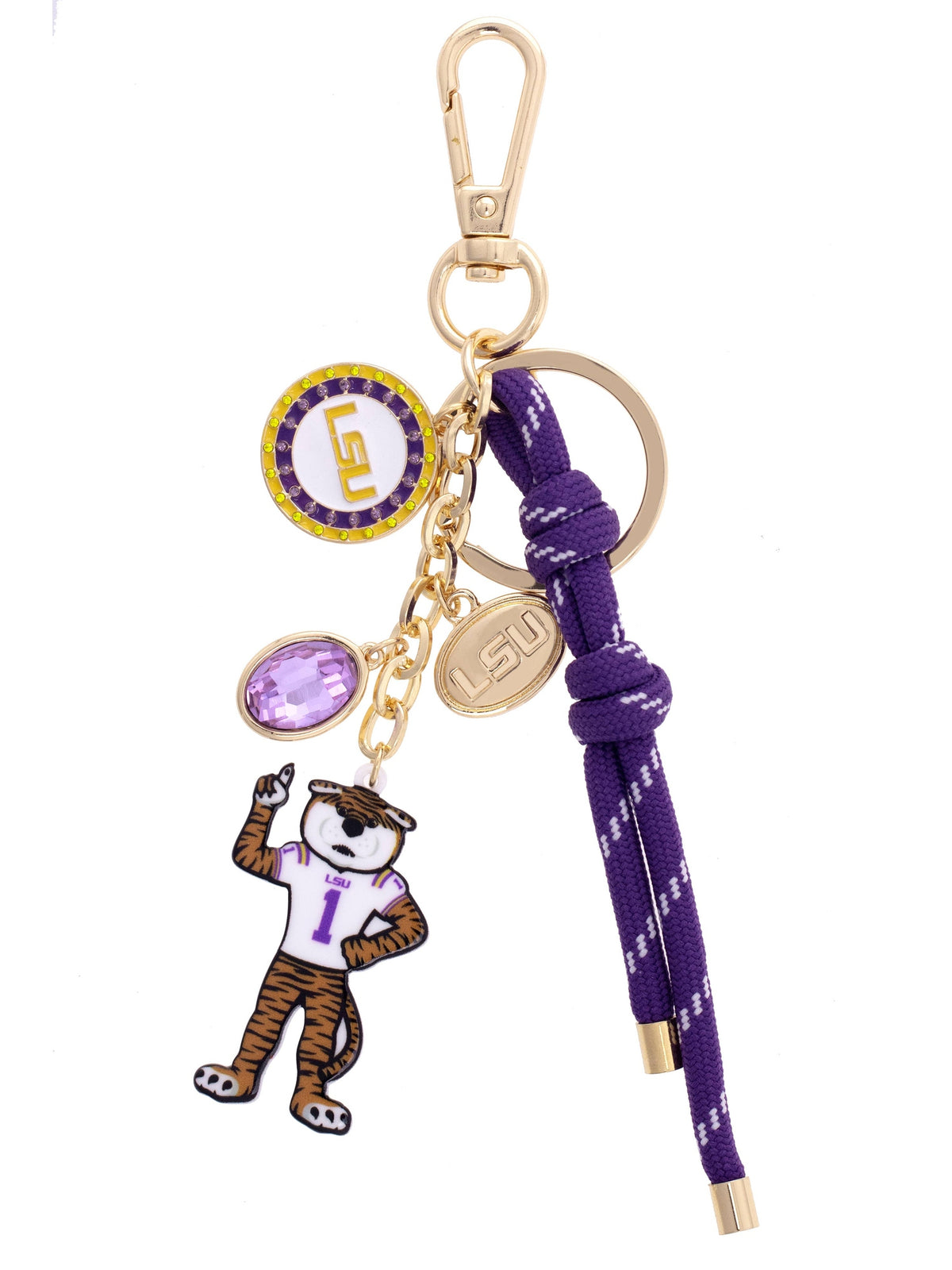 LSU Tigers Cluster Bag Charm in Purple