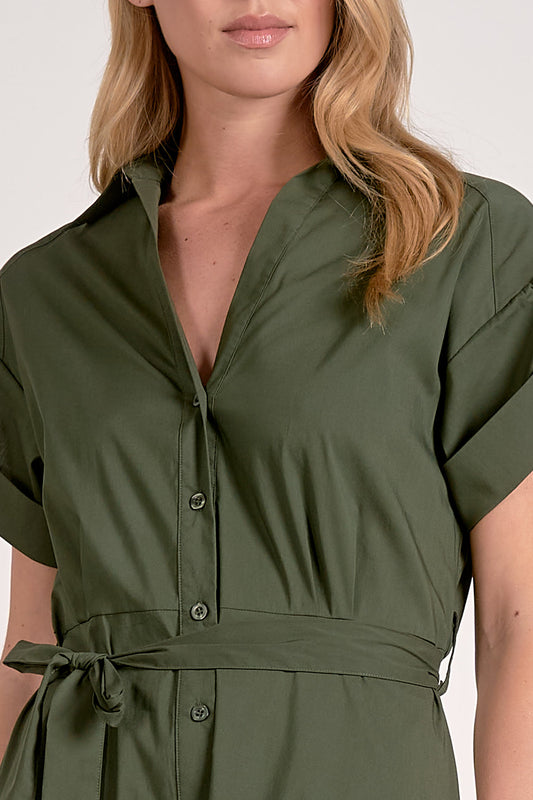 Pine Button Down Maxi Dress