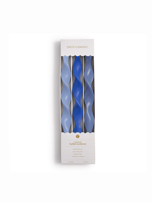 Twist and Glow Taper Candles - Blue