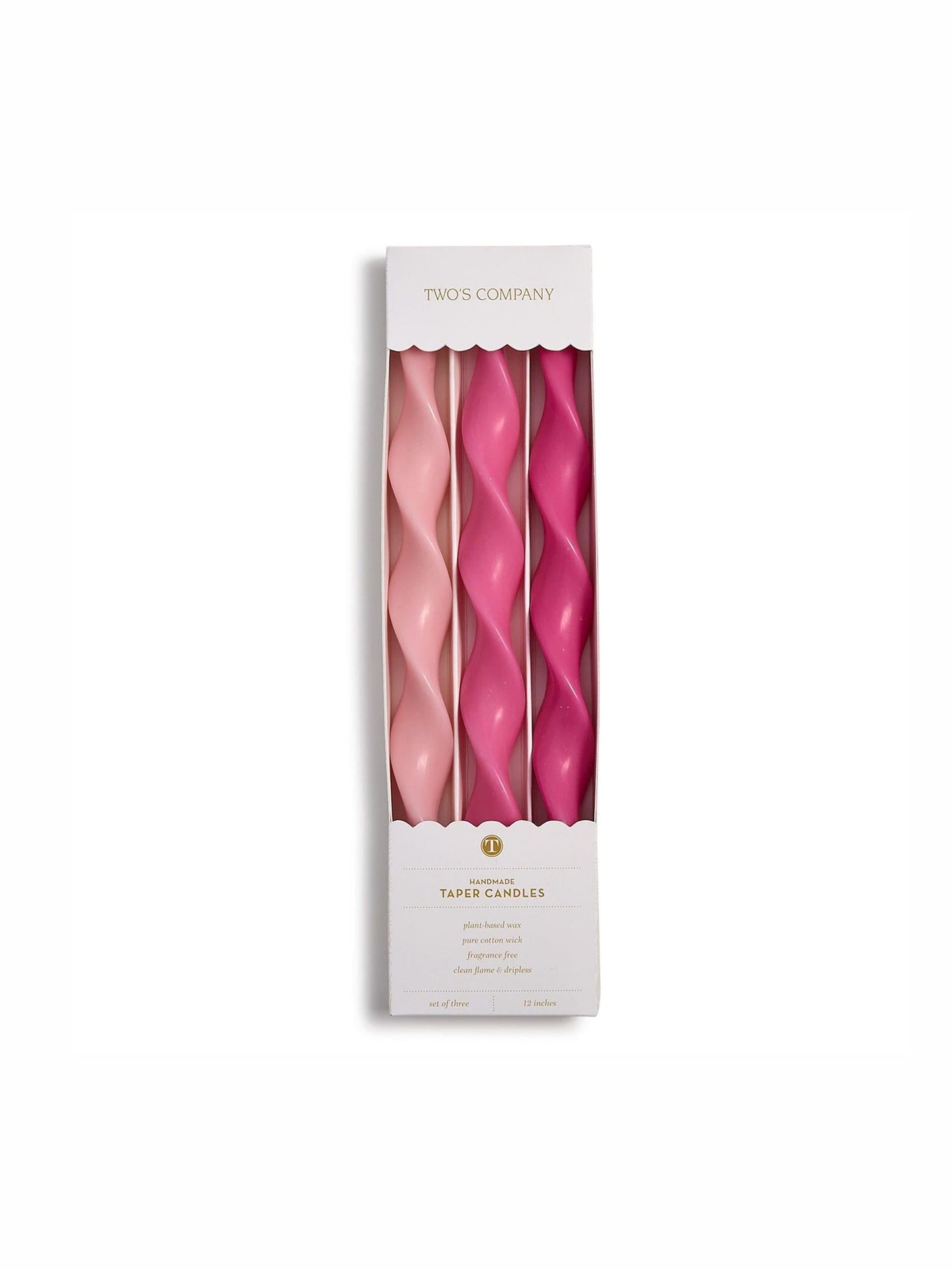 Twist and Glow Taper Candles - Pink