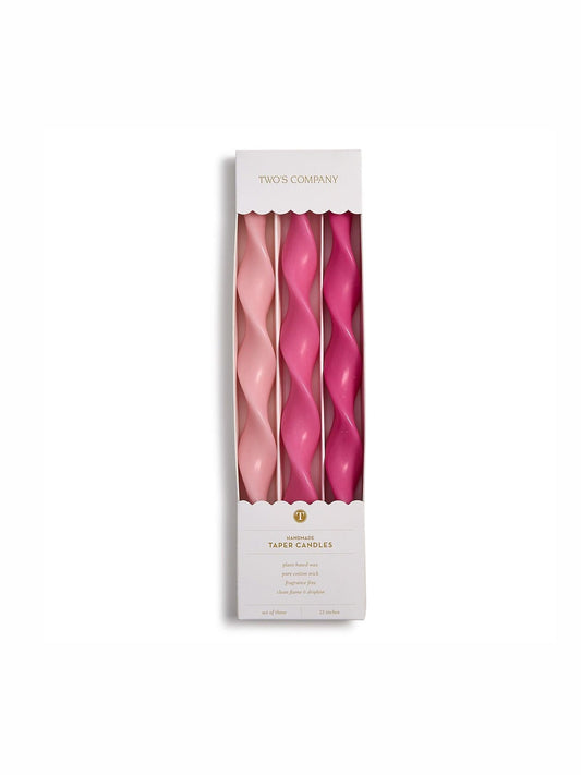 Twist and Glow Taper Candles - Pink