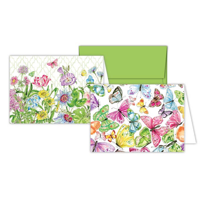 Handpainted Colorful Butterflies Petite Note Combo