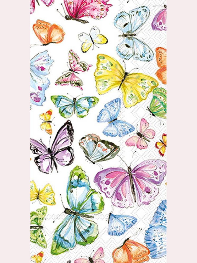 Paper Guest Towels 16ct Multi Color Butterflies Rosanne Beck