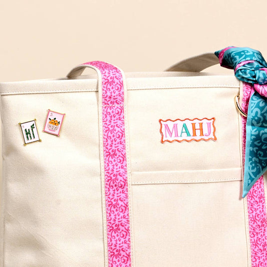 The Darling Canvas Tote Bag–It's Mahj Time