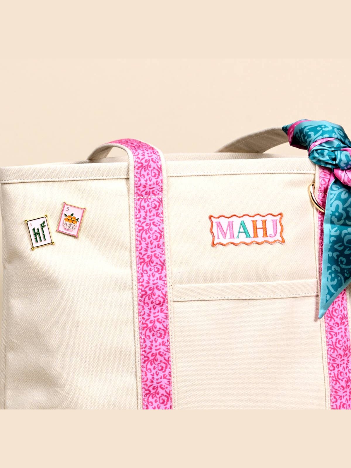 The Darling Canvas Tote Bag–It's Mahj Time