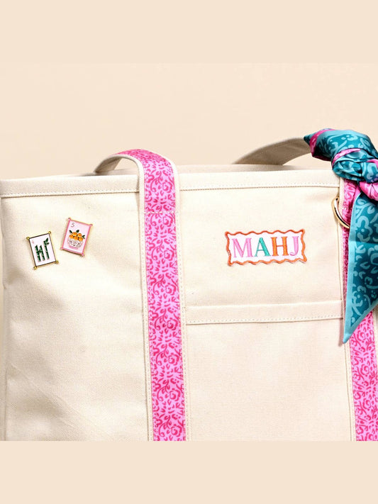 The Darling Canvas Tote Bag–It's Mahj Time
