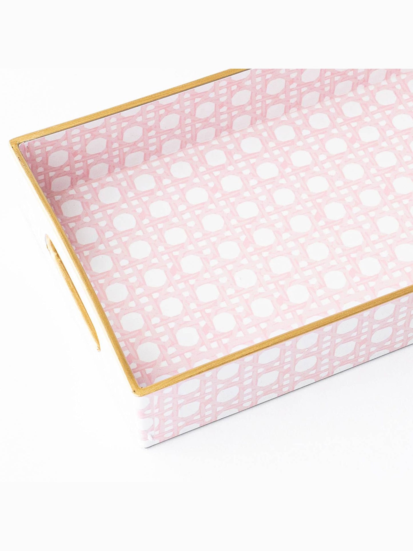 Pink Cane Vanity Tray