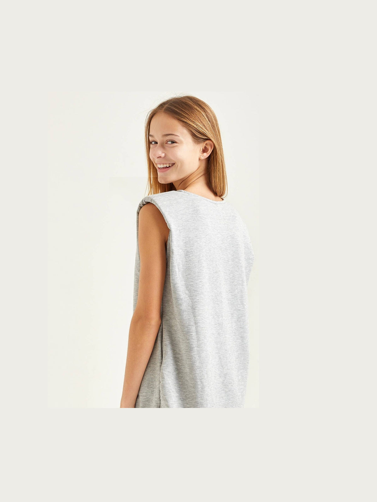 Shoulder Pad Tunic Shift Dress
