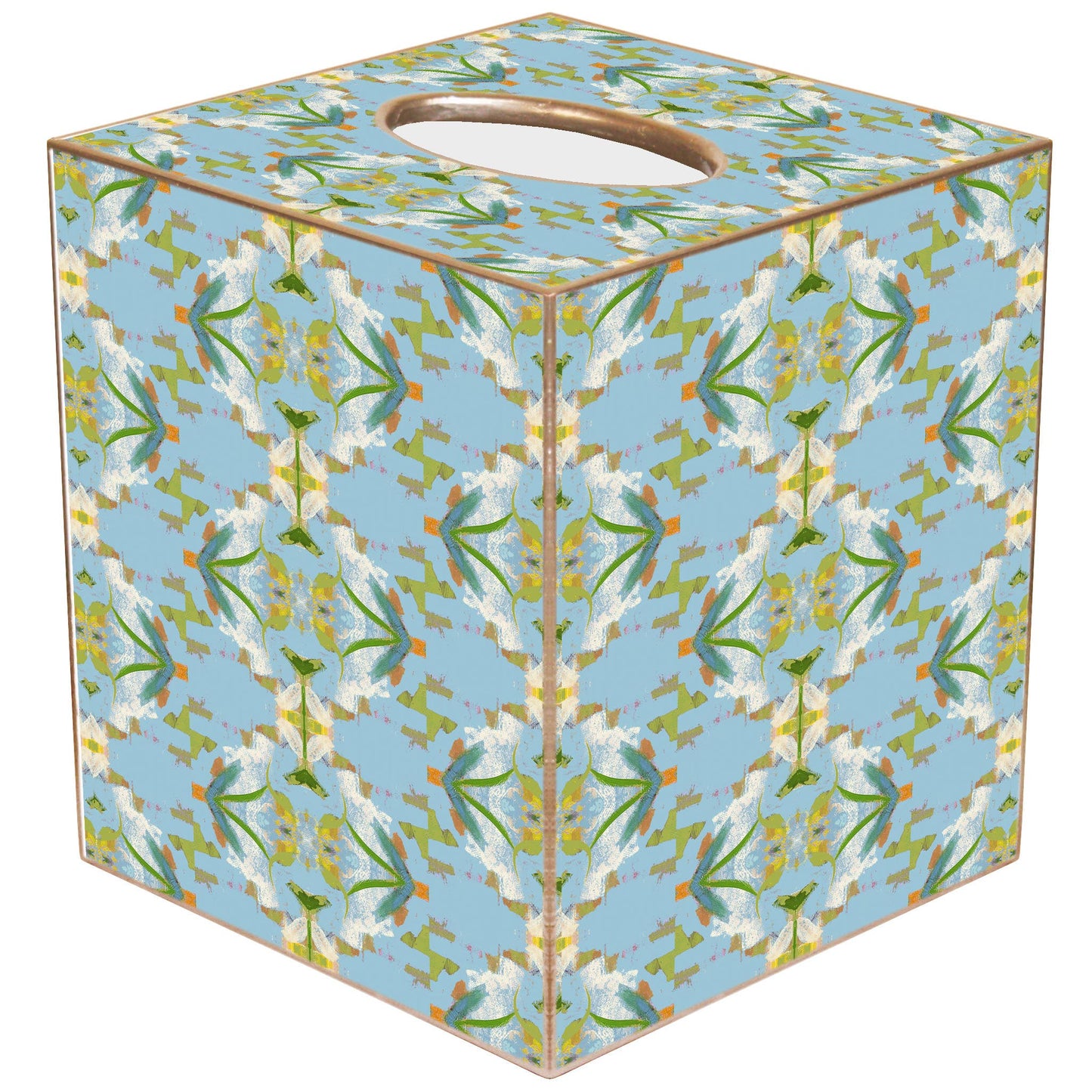 English Garden Blue Tissue Box by Laura Park