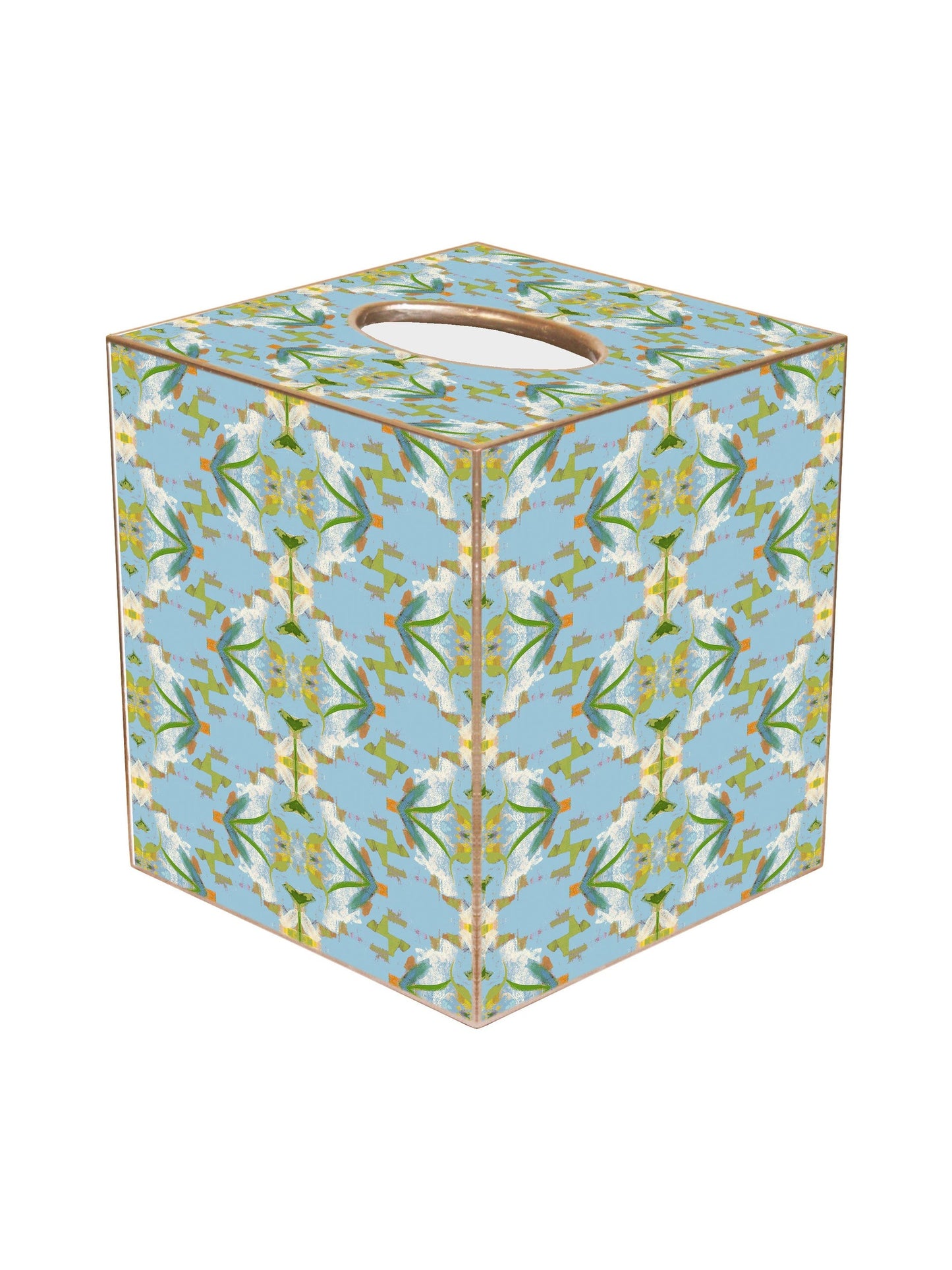 English Garden Blue Tissue Box by Laura Park