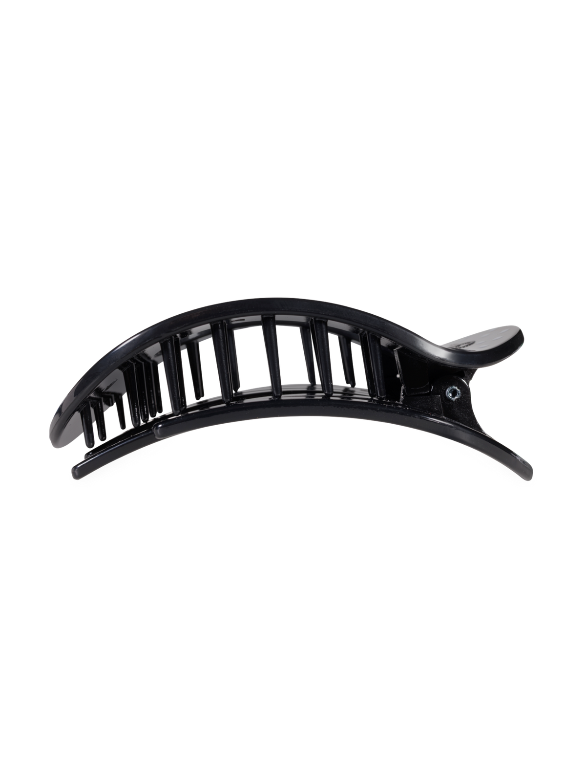 Black Polka Dot Party Medium Flat Round Hair Clip