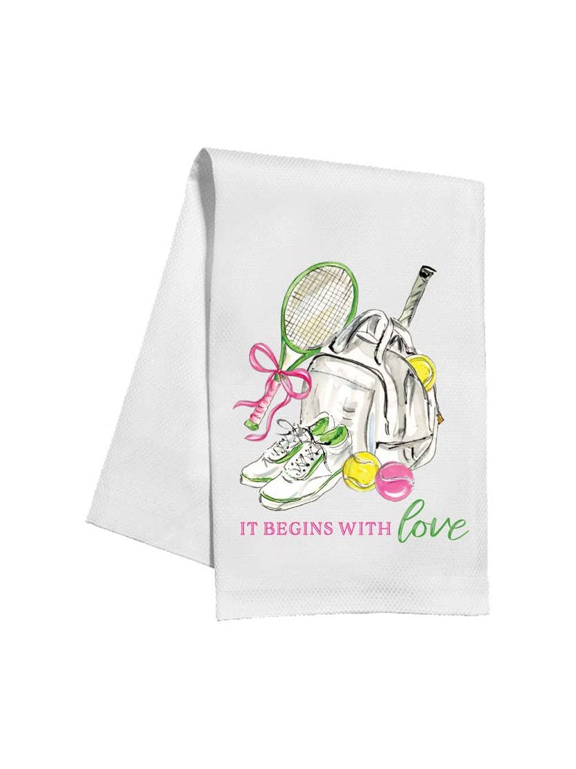 It Begins With Love Tennis Kitchen Towel
