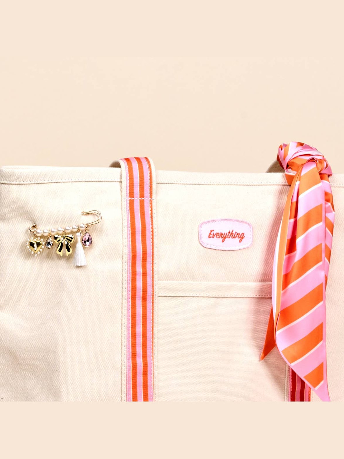 The Darling Canvas Tote Bag–Sicily Stripes Pink