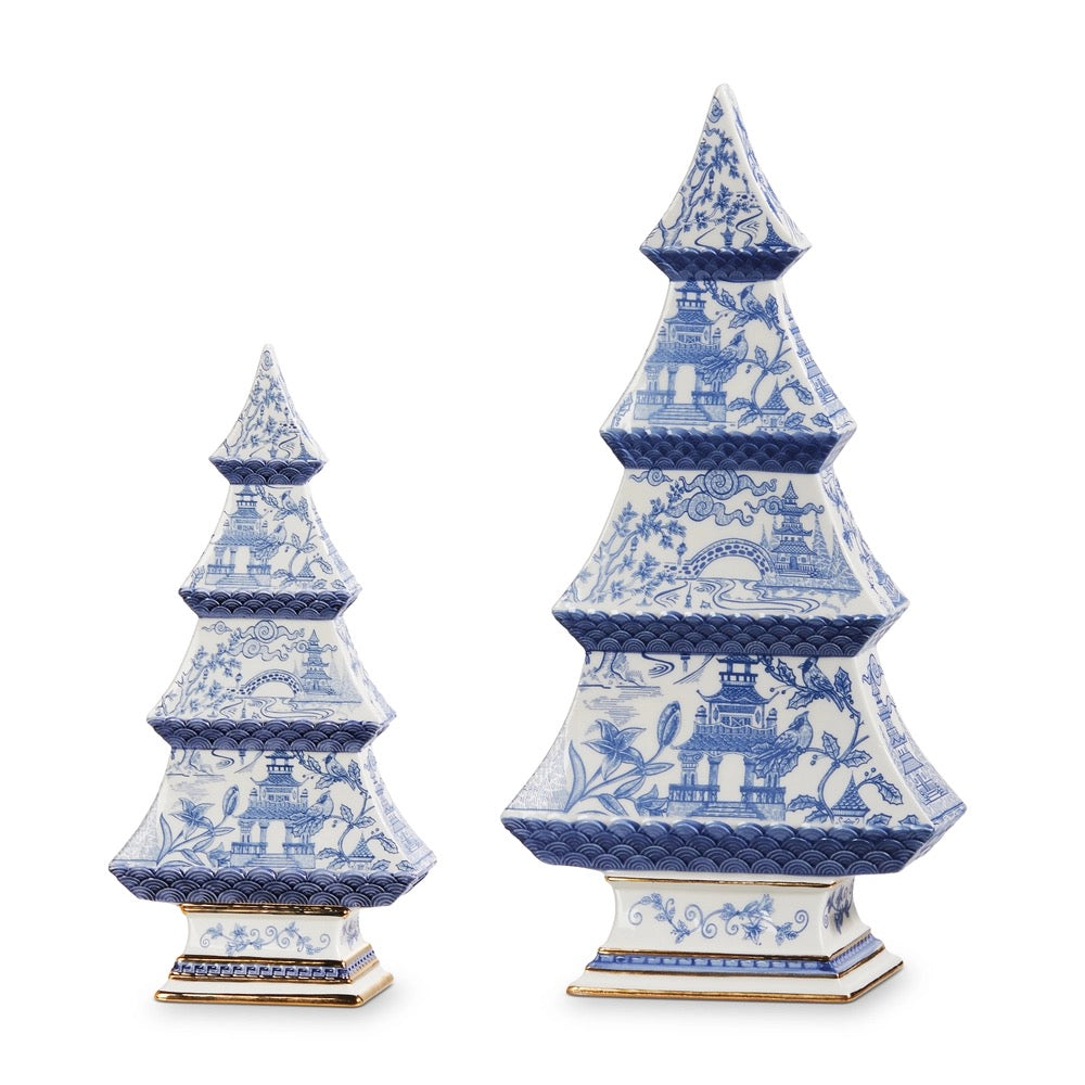 Blue Chinoiserie Christmas Trees