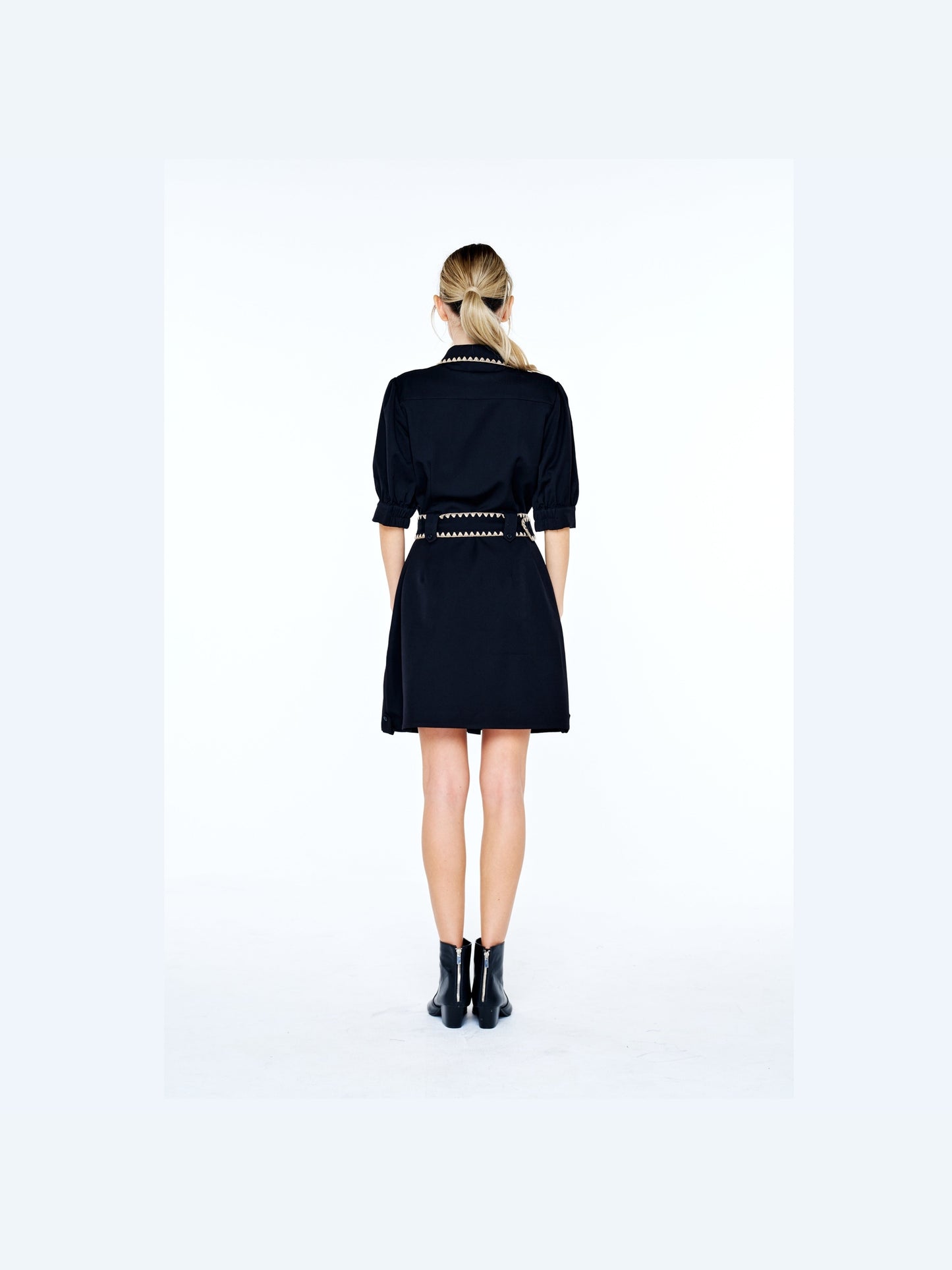 Gelso Embroidered Mini Shirt Dress
